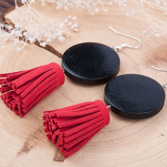 Hot Fine Cute Red Wine Elegant Tassel Earring - Picture 2 of 5